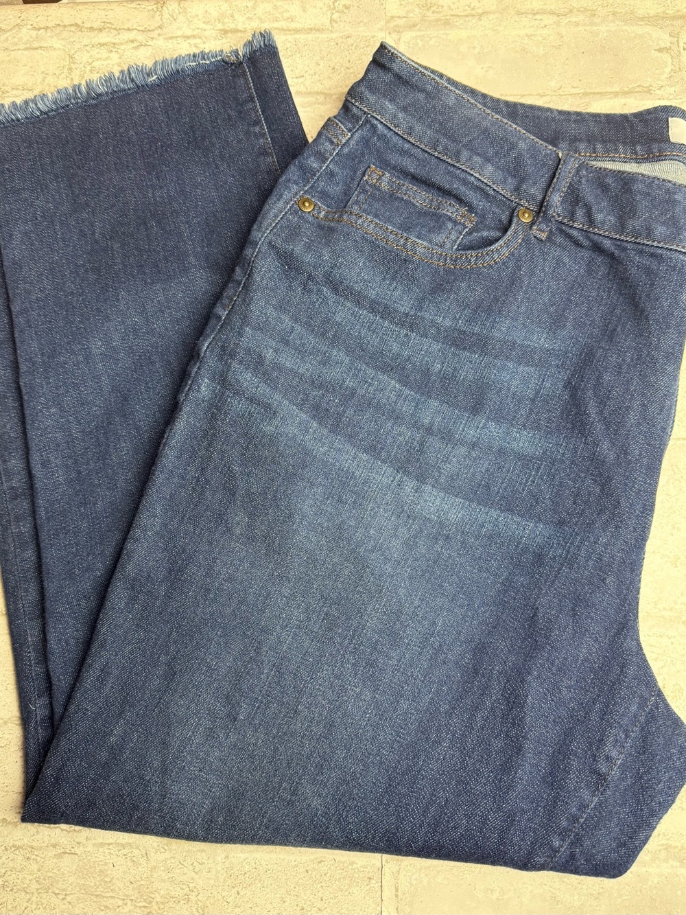 LOFT Outlet Womens Curvy Boyfriend Jeans Blue Medium Wash Stretch 5-Pocket 14 ๐
